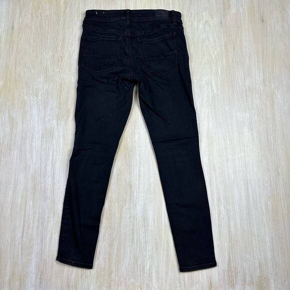 American Eagle Ne(x)t Level Stretch Black Distressed Skinny Jegging Jeans Size 8 - Picture 6 of 15